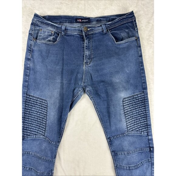 2 Phat Farm Jeans Mens 36x30 Blue Acid Wash Skinny Fit Stretch Denim Pants Adult - Picture 12 of 16